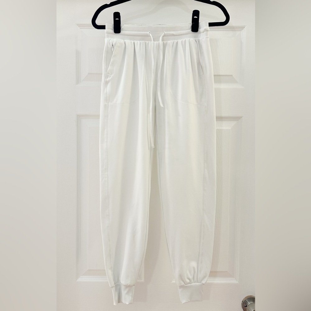 NWT Rachel Zoe Mid Rise Jogger Pants Stretchy Athleisure White sz XS - Picture 2 of 6